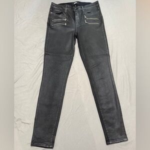 PAIGE High Rise Edgemont Ultra Skinny Black Shimmer Jeans